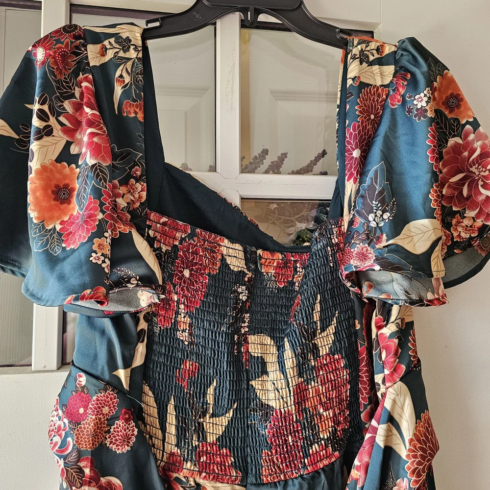 ARULA Dark Green Floral Maxi Dress - Picture 4 of 7